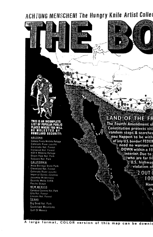 ACH{UNG MENSCHEN! The Hungry Knife Artist Colle  e A\ 4 The Fourth Amendment  *Constitution protects iti andom stops & searches ou apper to be with  need rio warrant o  DOWN within a 10 < interior: Due t  A’large format, COLOR version of this map can be downlc  